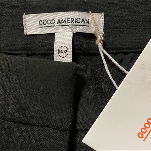 NEW Good American Executive Flared Leg With Side Slit Hem Black Dress Pants NWT - Picture 14 of 15